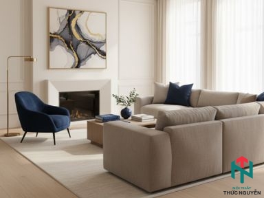 Bí Quyết Phối Màu Nội Thất Theo Công Thức 60-30-10: Sức Hút Quyền Lực Từ Xanh Navy